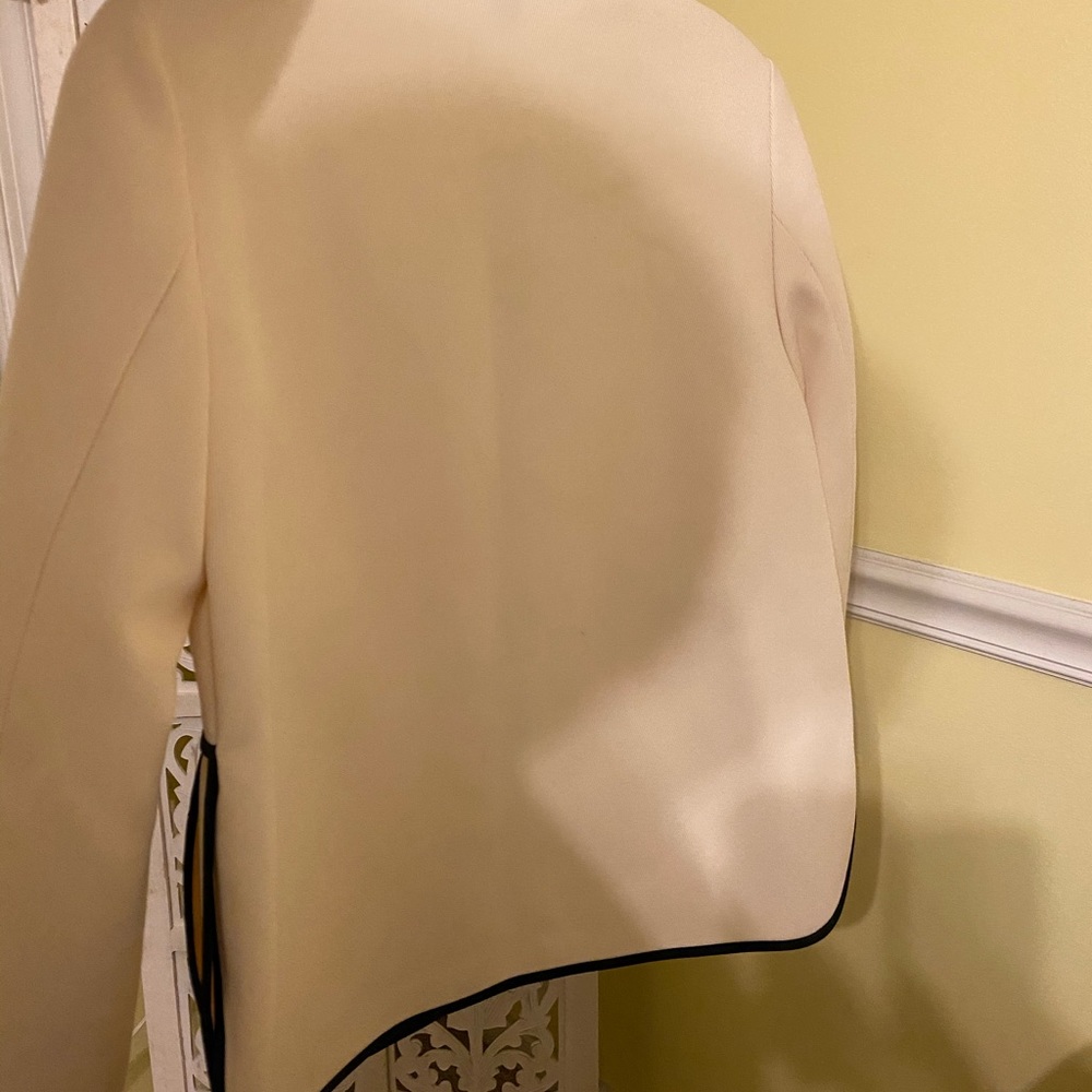 NWT J Crew cream with blue piping jacket - Picture 8 of 13
